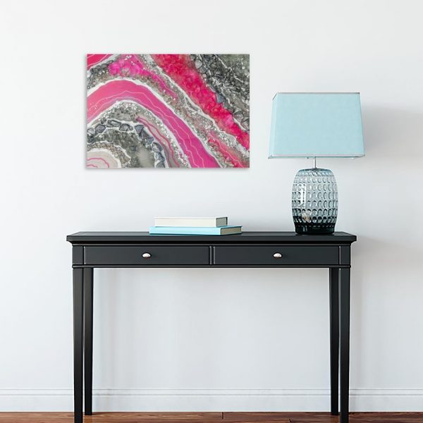 obraz różowy geode art
