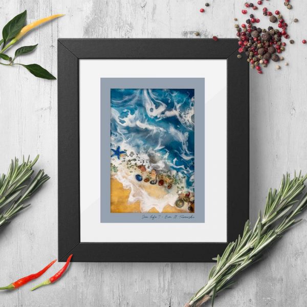 plakat z motywem morza