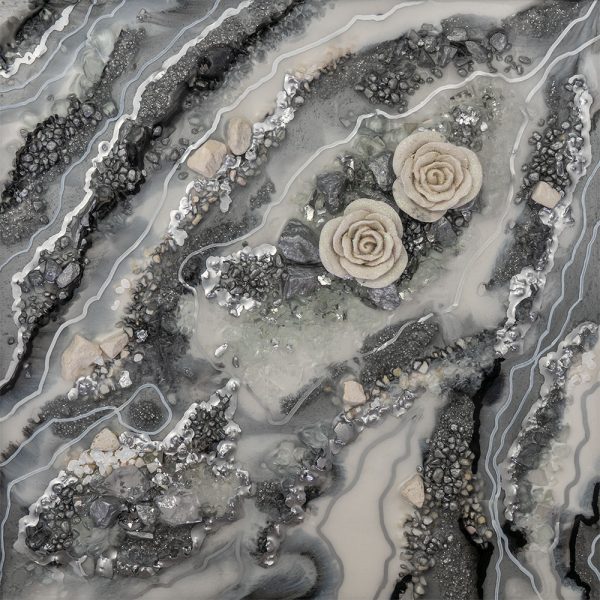 fototapeta kwadratowa z szarą abstrakcją