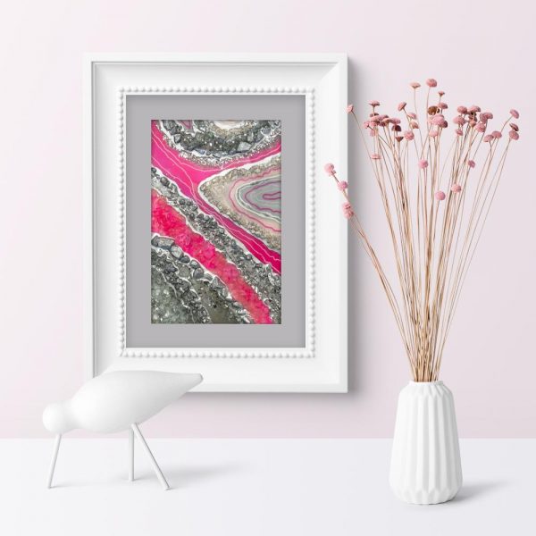 plakat pionowy różowy