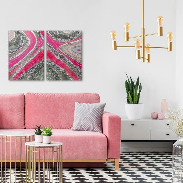 dyptyk do salonu z żywicznym wzorem