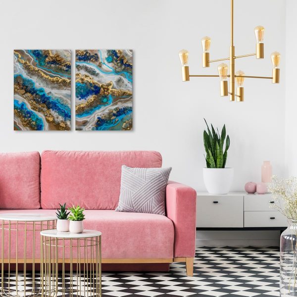 dyptyk z abstrakcją z żywicy