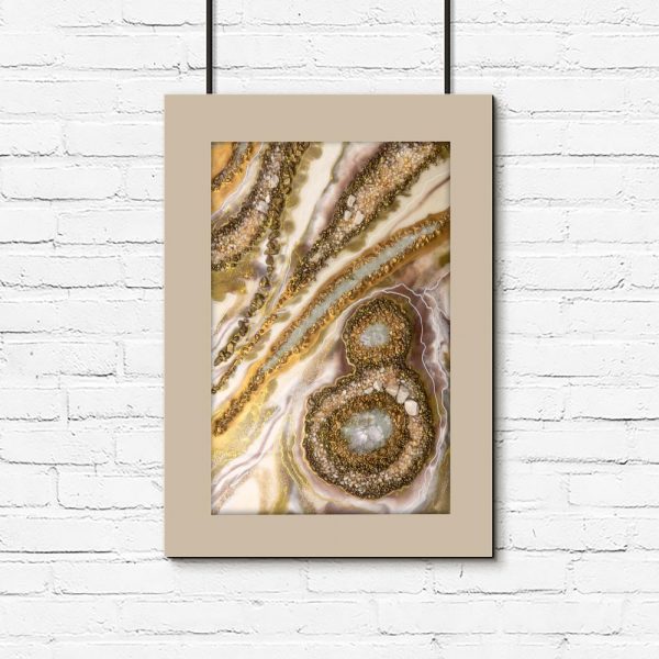 beżowa dekoracja geode art