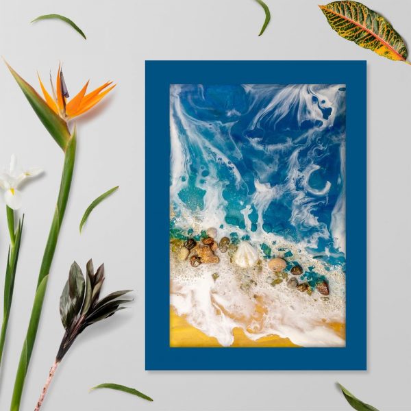 niebieska dekoracja jako plakat