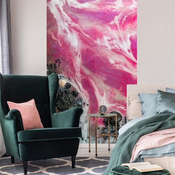 różowa tapeta resin art