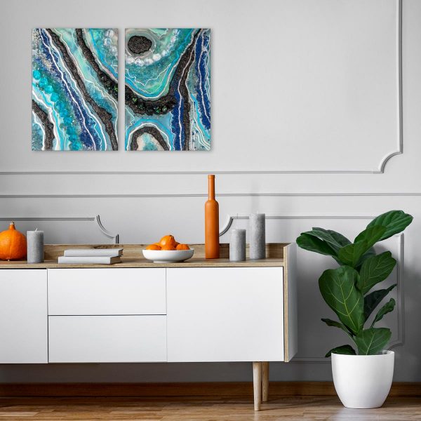 obraz z abstrakcją żywiczną