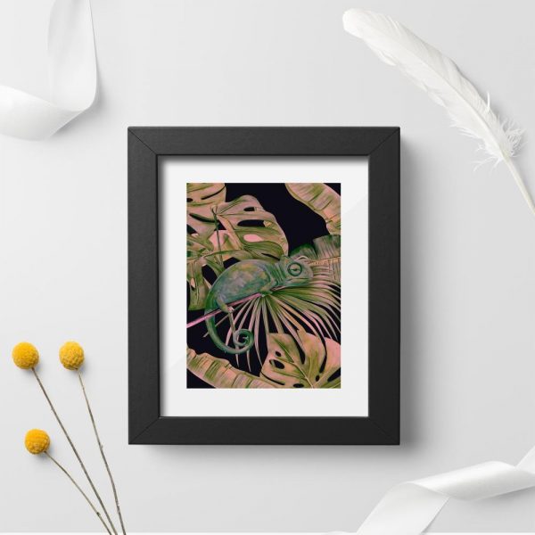 plakat z tropikalną roślinnością