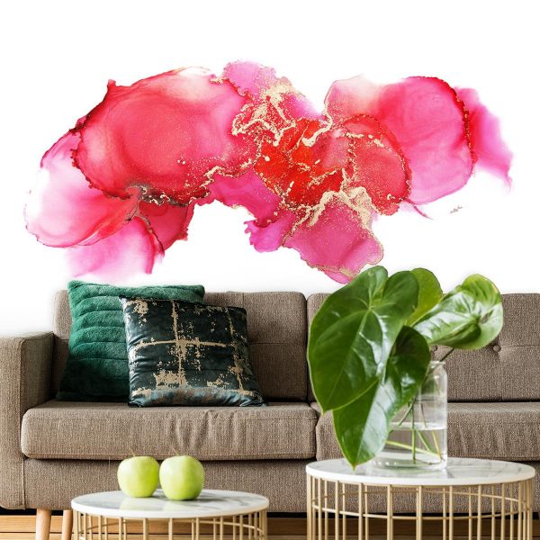 Koralowe i różowe plamy na fototapecie