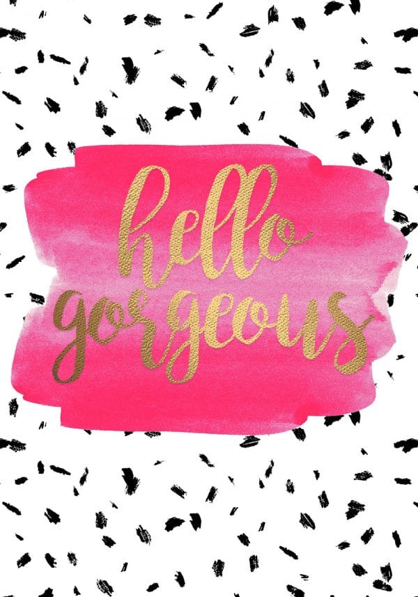 napis hello gorgeous jako dekoracja ścienna