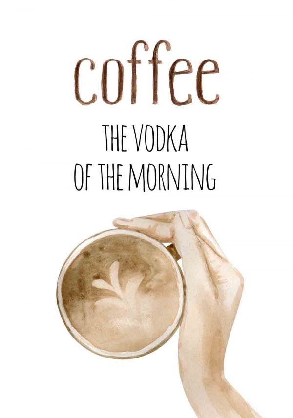 plakat z grafiką kawy