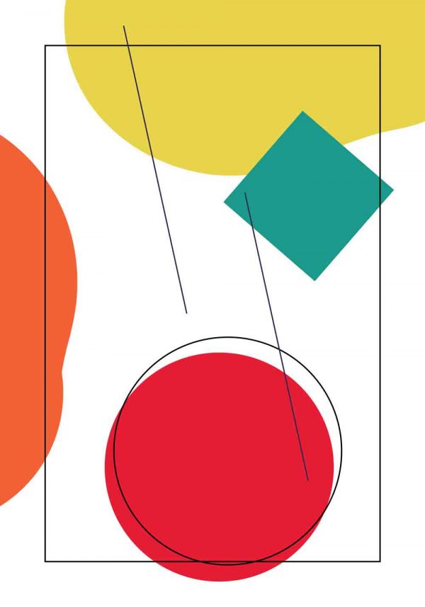 Plakat z czerwoną kulą