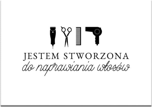 obraz z narzędziami frzyjerskimi