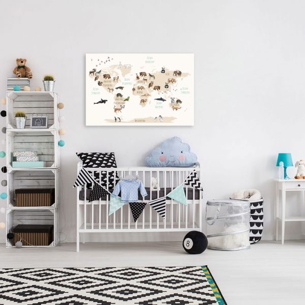 motyw mapy świata dziecięcej