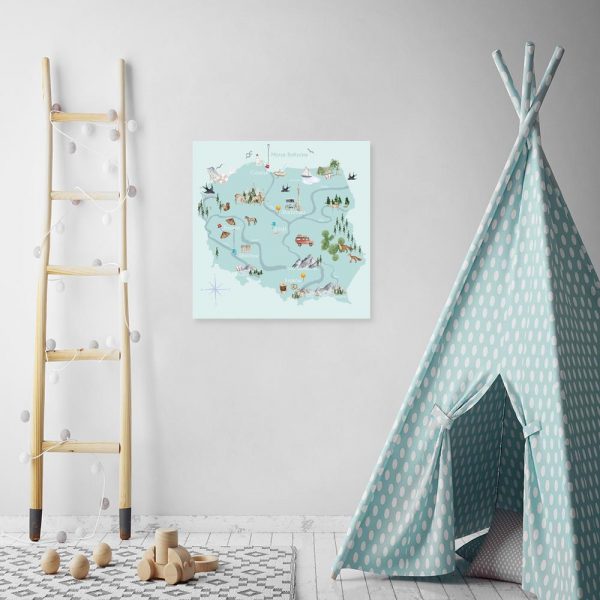 obraz mapy Polski jako dekoracja