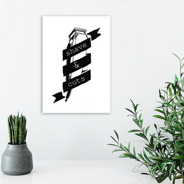 dekoracja czarno-biała dla barbera