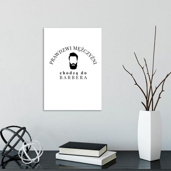 dekoracja biało-czarna dla barbera