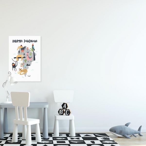 obraz z mapą Ameryki Południowej