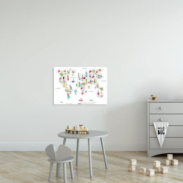 ścienna dekoracja z mapą świata