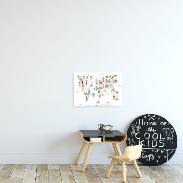 kolorowa i dziecięca mapa świata