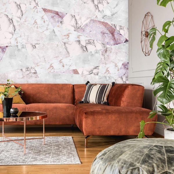 Pastelowa tapeta z motywem marmuru