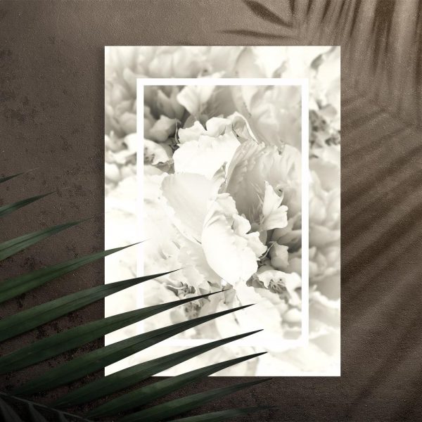 plakat z delikatnymi kwiatami