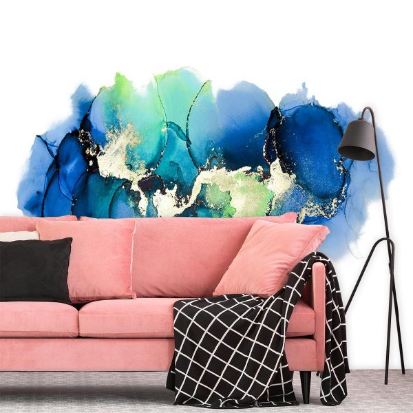 Fototapeta abstrakcyjna z niebieskimi plamami