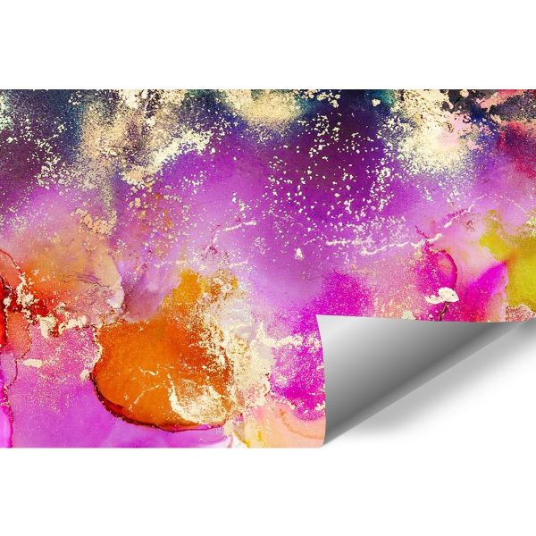 różowa fototapeta z plamami i kleksami