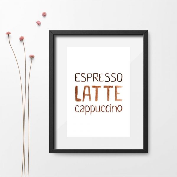 brązowy plakat z kawą