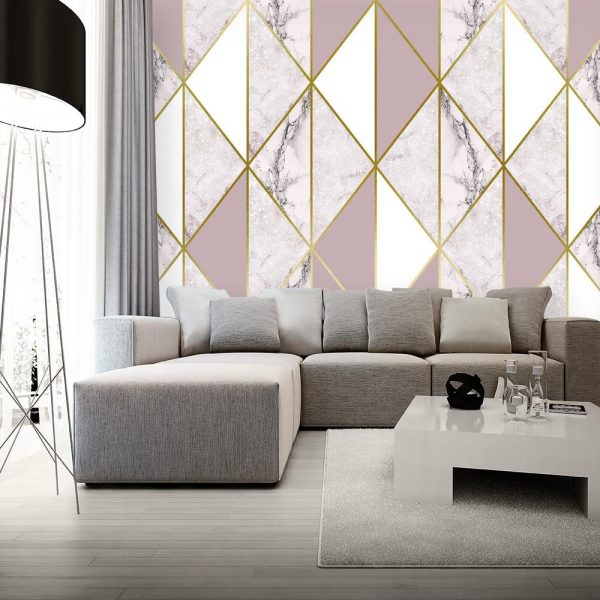 Fototapeta z motywem marmuru w różu i złocie