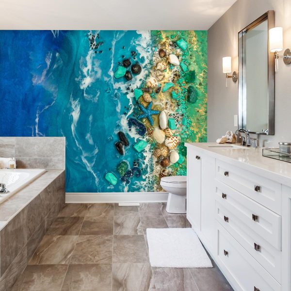 fototapeta z malarstwem do wnętrz z motywem morza