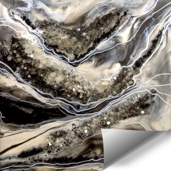 Fototapeta geode art abstrakcja szaro biała z kamieniami