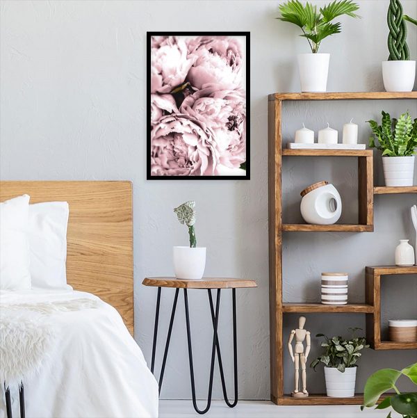 plakat na ścianę do sypialni piwonie