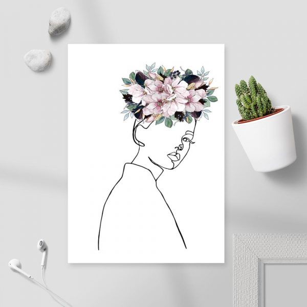 plakat z motywem kwiatów