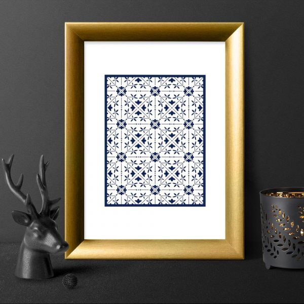 plakat z geometrycznym wzorem