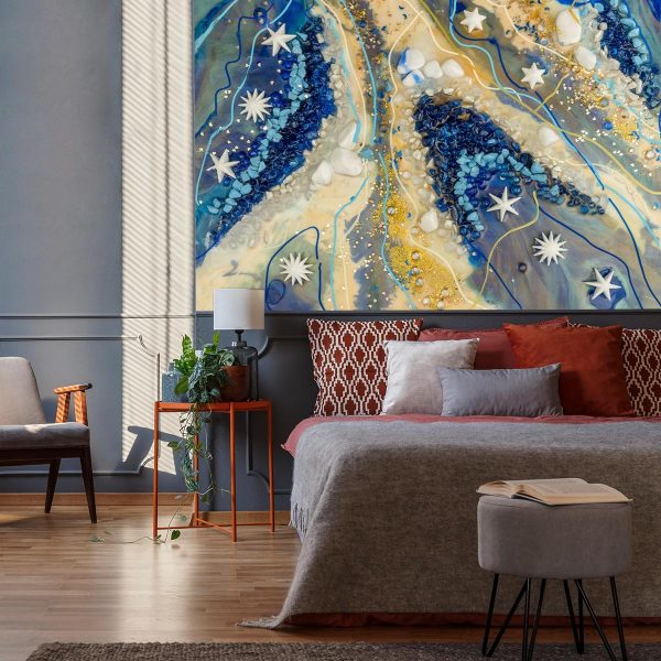 fototapeta do sypialni z motywem nieba i gwiazd