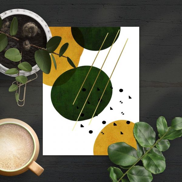 plakat zielono-żółty