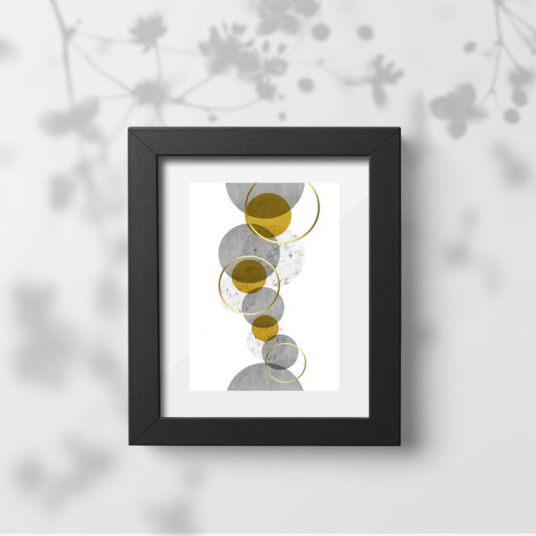 plakat z geometryczną abstrakcją