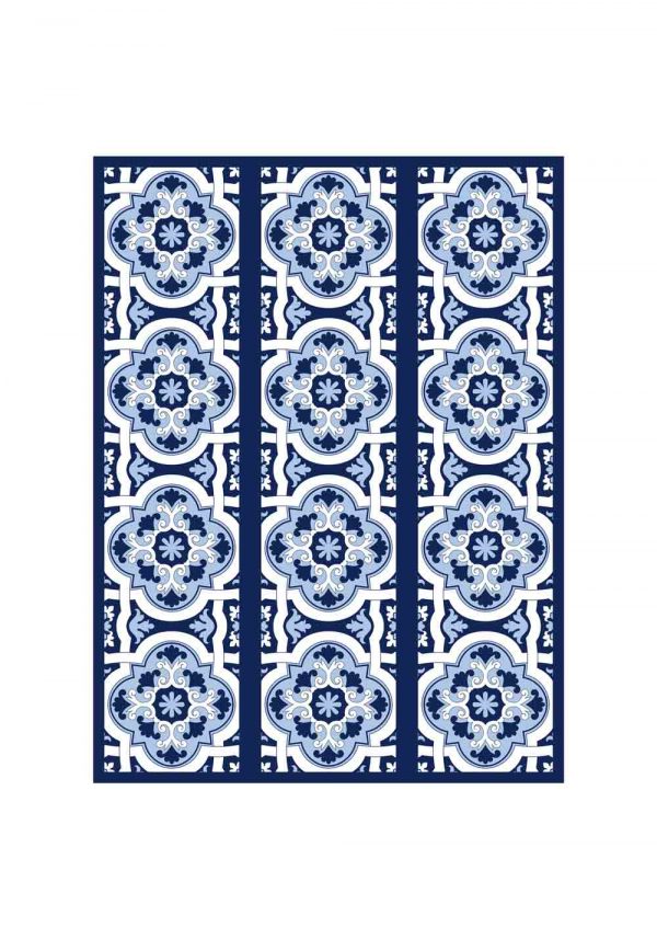 Plakat z niebieskim dekorem