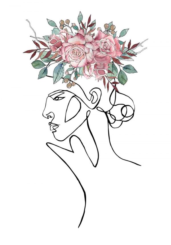 plakat z motywem kwiatów