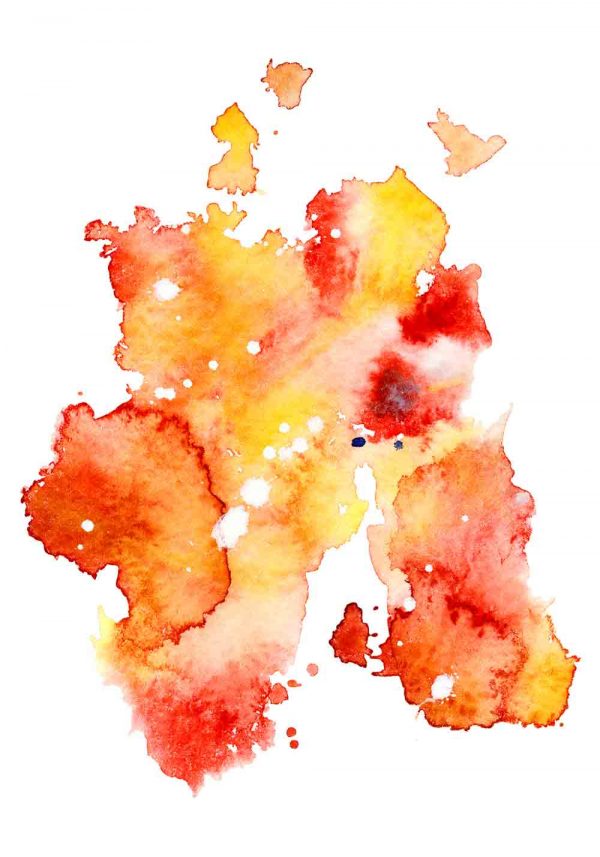 plakat z akwarelową abstrakcją