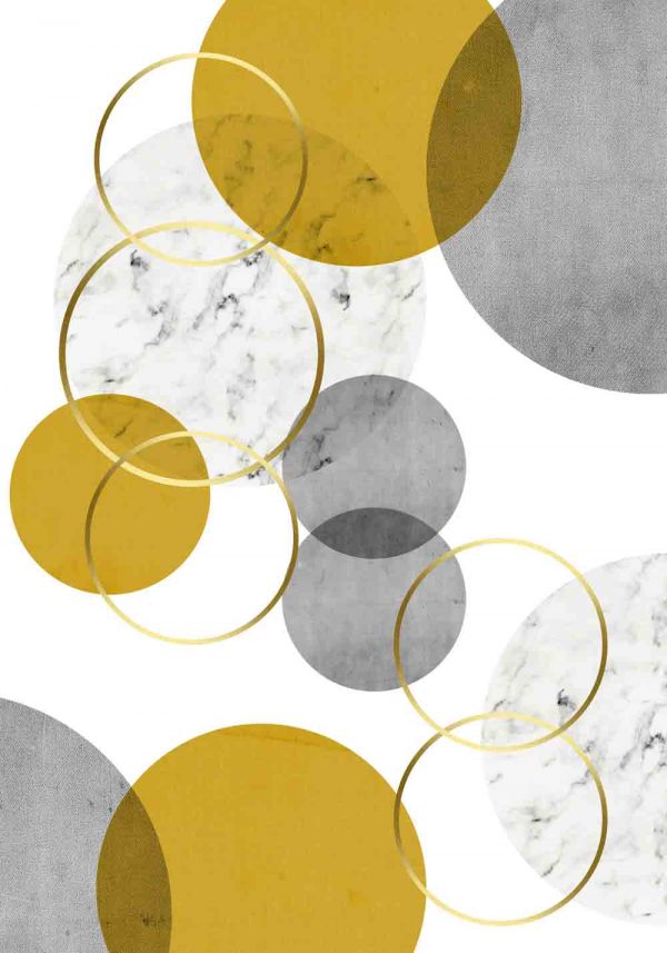 plakat z abstrakcyjnymi kołami