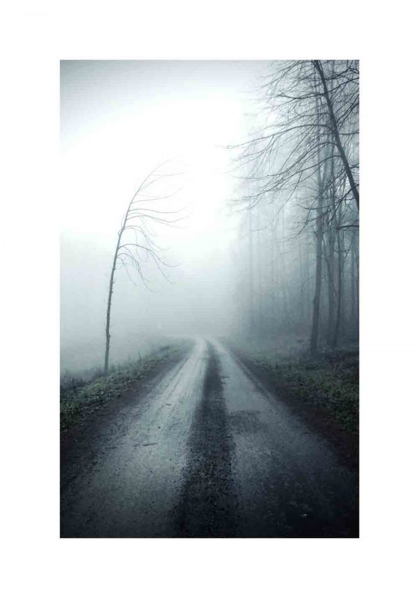 plakat w odcieniach szarości