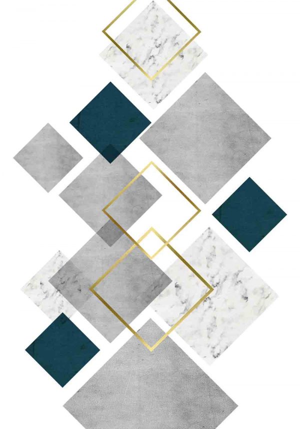 plakat z geometryczną abstrakcją