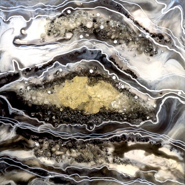 fototapeta sztuka żywiczna motyw abstrakcyjny złoto kamienie