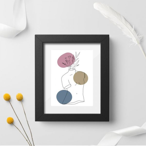 Plakat w ramie z motywem rysunku rzeźby