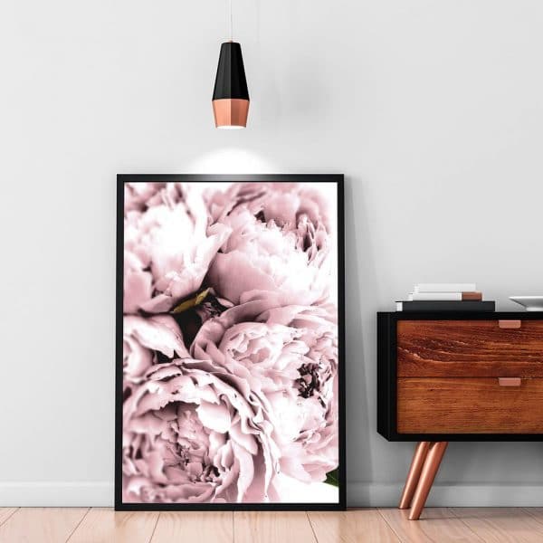 pastelowy plakat z piwonia