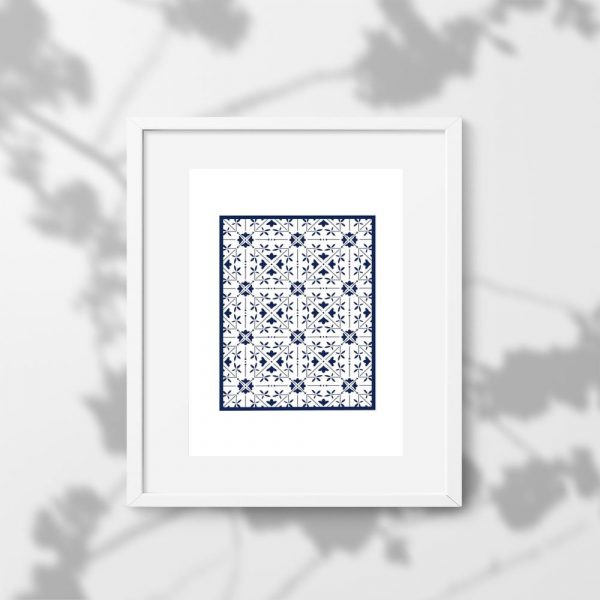 plakat z imitacją kafelek