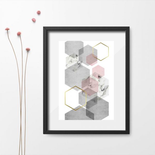 plakat z motywem geometrii