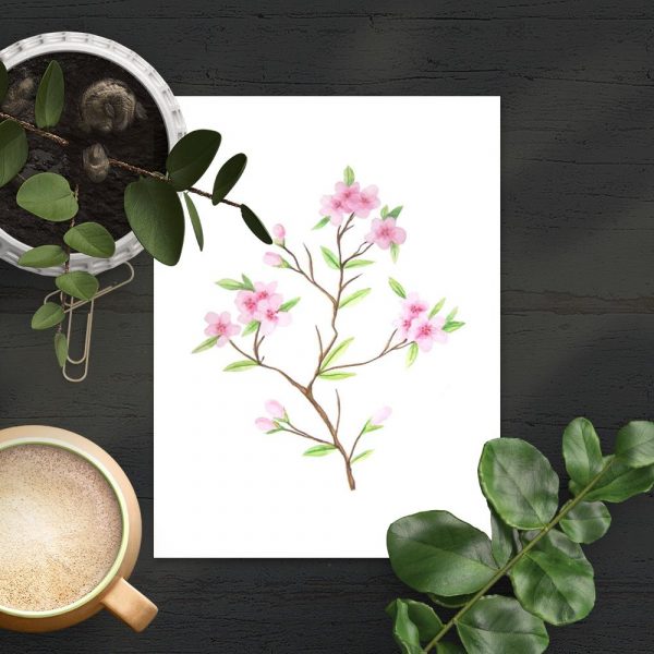 plakat z motywem gałązki