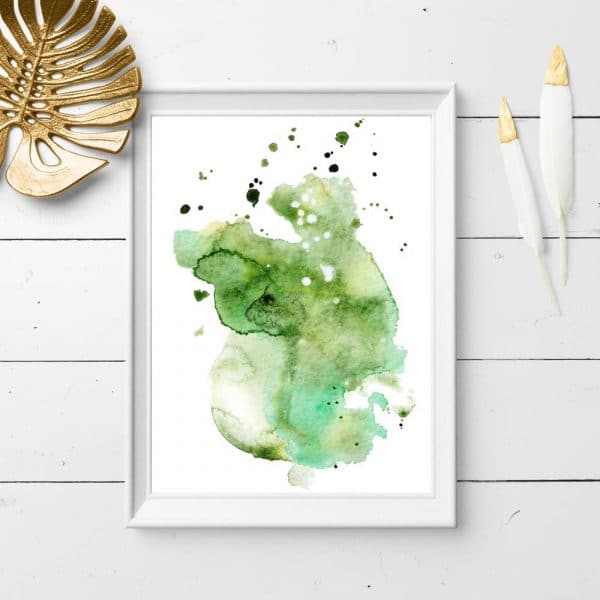 plakat z akwarelowymi plamami